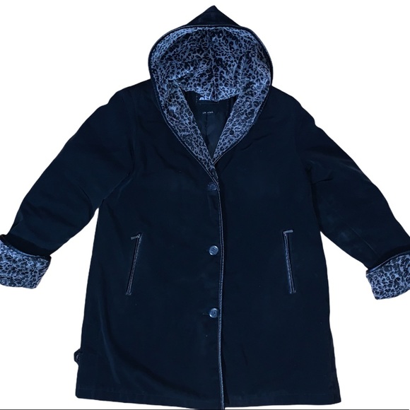 Alia Women’s Chenille Lined Black Coat Size Large
